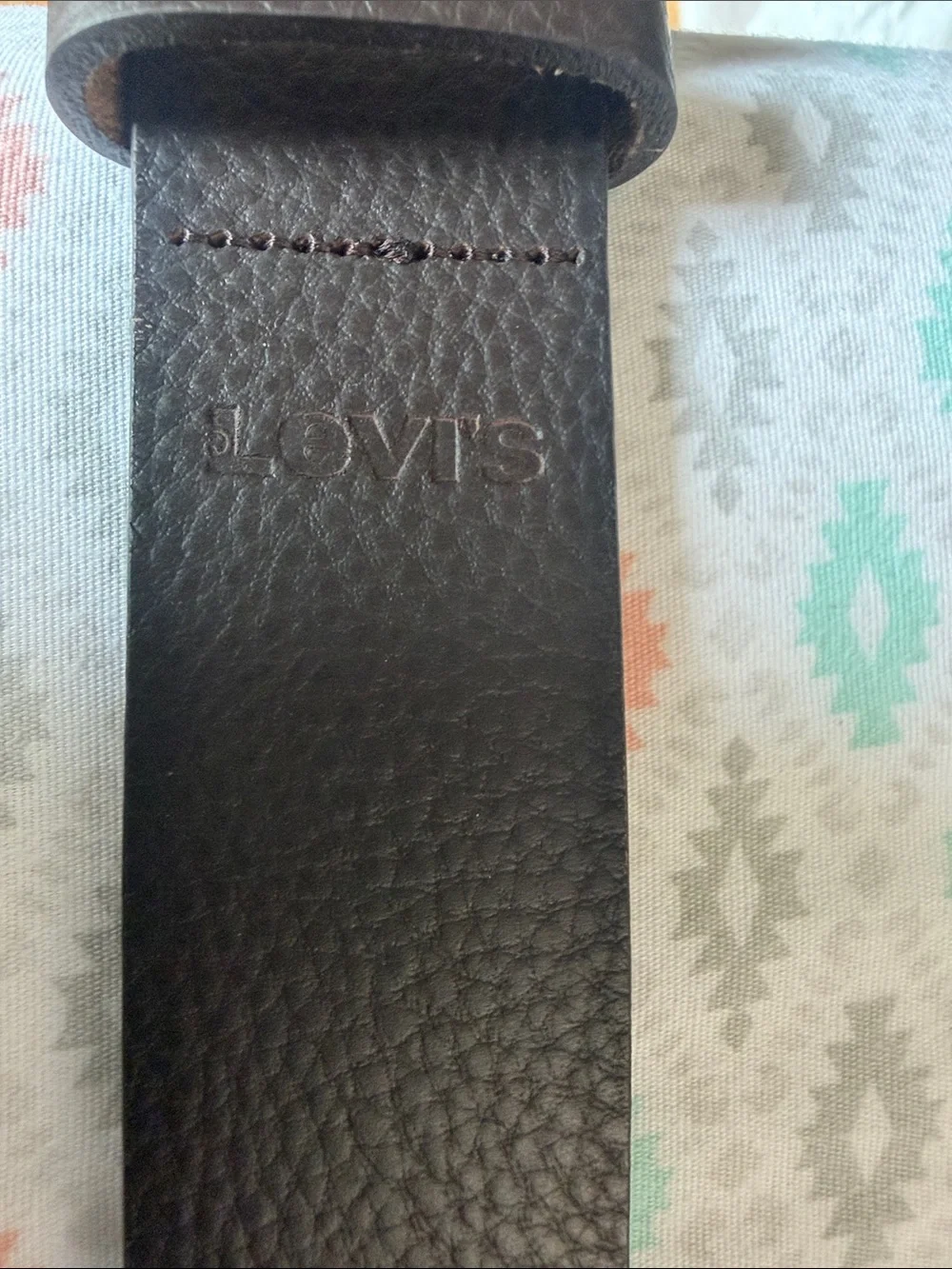 Levi's Dark Brown Leather Belt with Matte Black Buckle